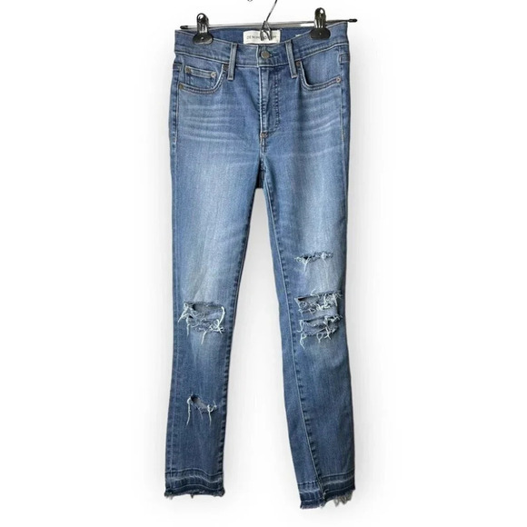 Denim Forum Denim - Denim Forum The Nico Mid Rise Skinny Crop in Medium Lagoon  25